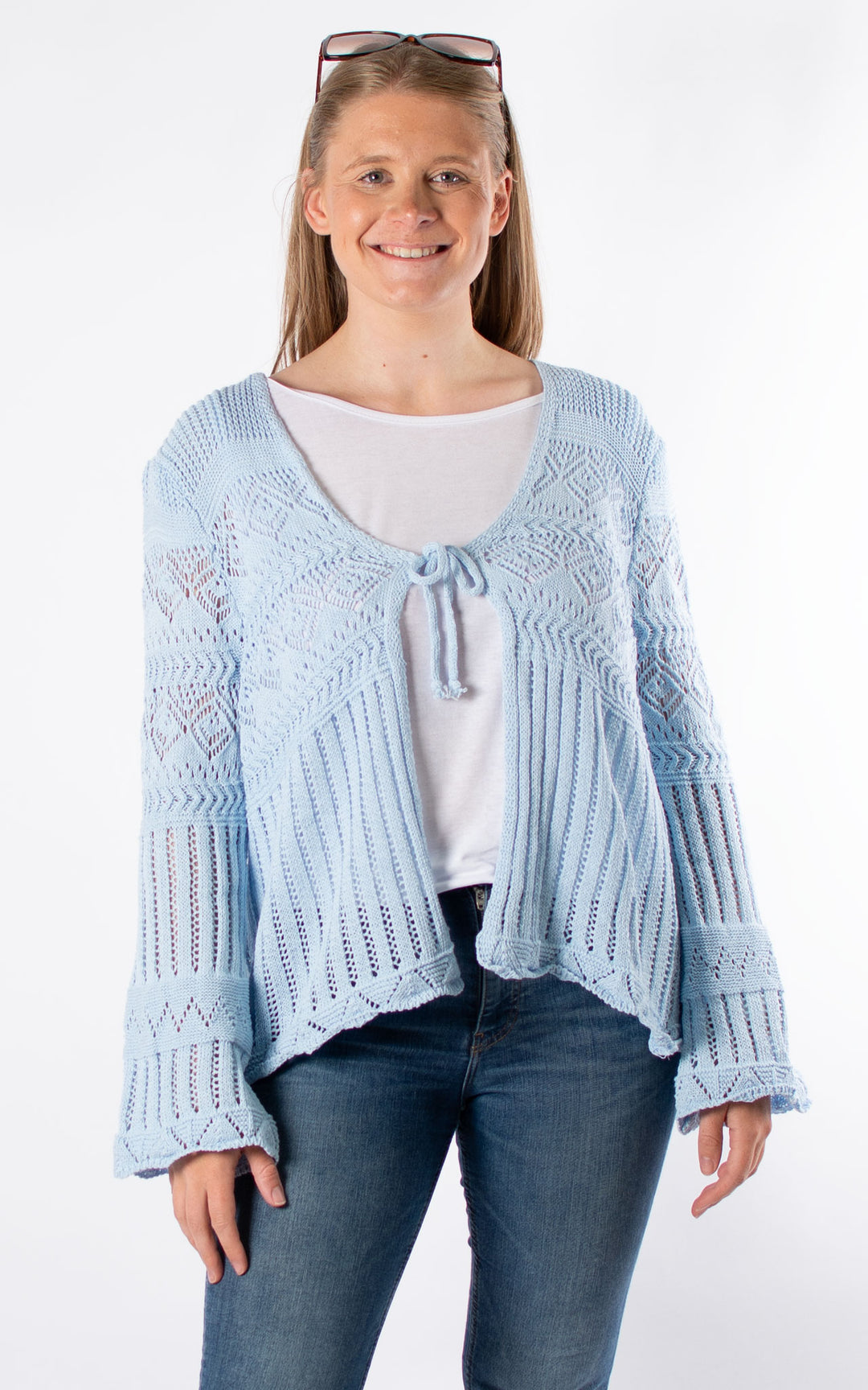 Abbey Crochet Cardigan | Baby Blue