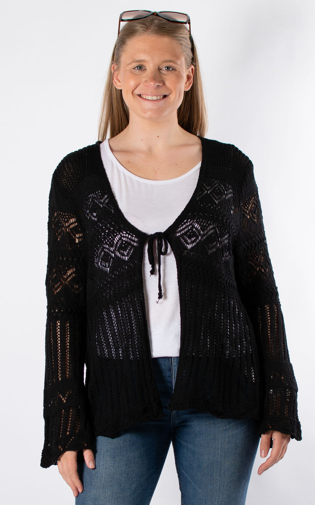 Abbey Crochet Cardigan | Black