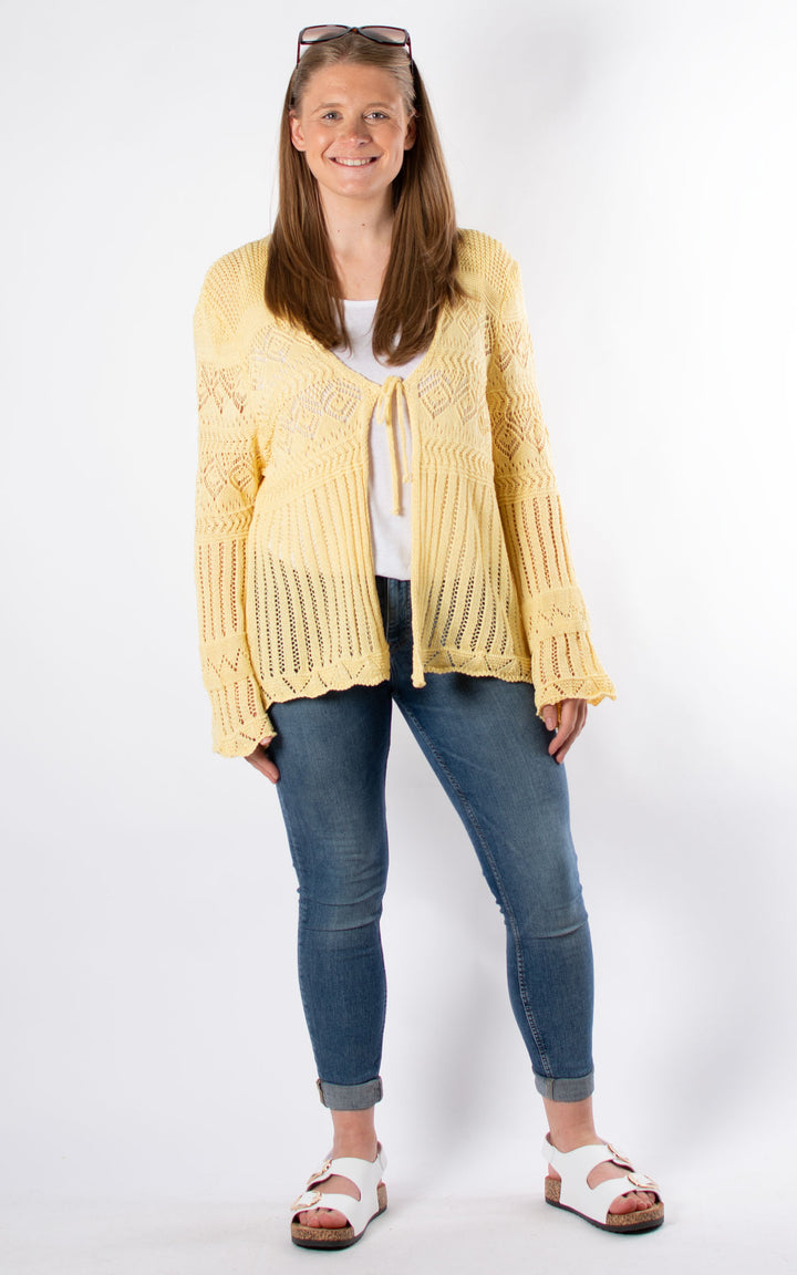 Abbey Crochet Cardigan | Butter Yellow
