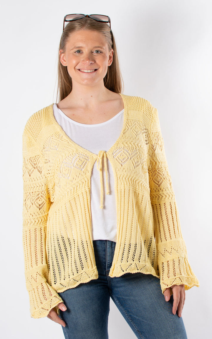 Abbey Crochet Cardigan | Butter Yellow