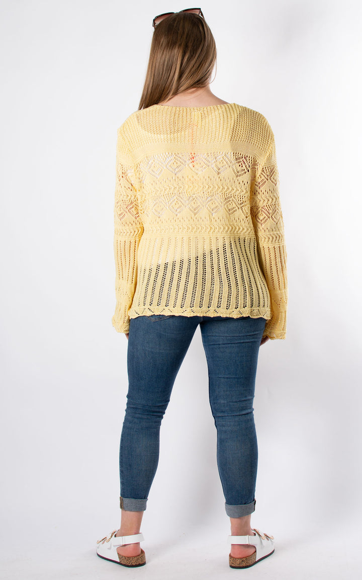 Abbey Crochet Cardigan | Butter Yellow