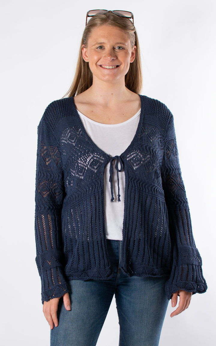 Abbey Crochet Cardigan | Navy