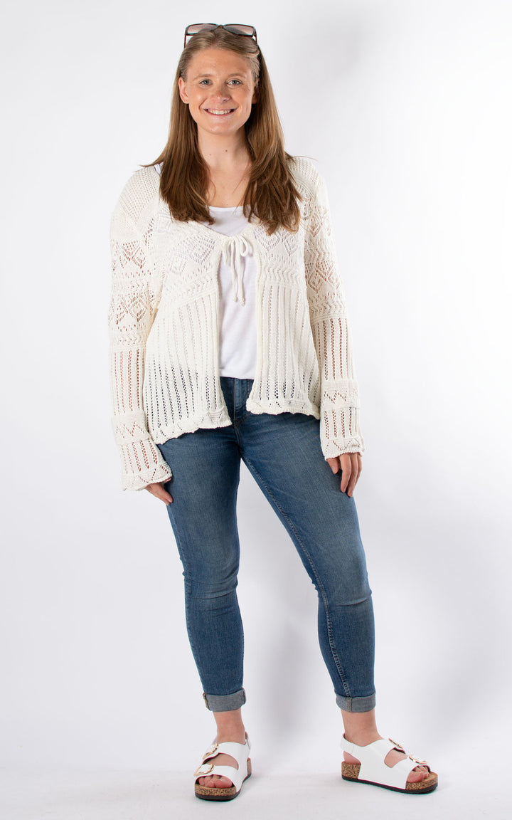 Abbey Crochet Cardigan | Off White