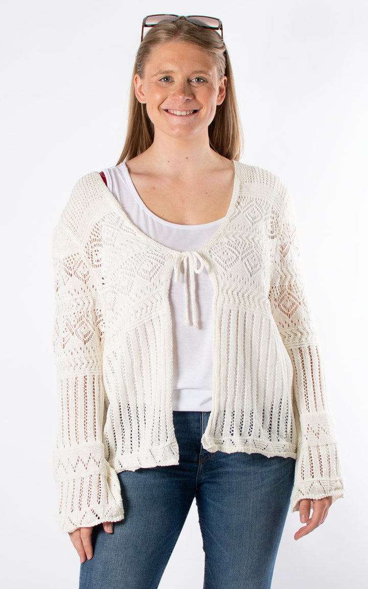 Abbey Crochet Cardigan | Off White