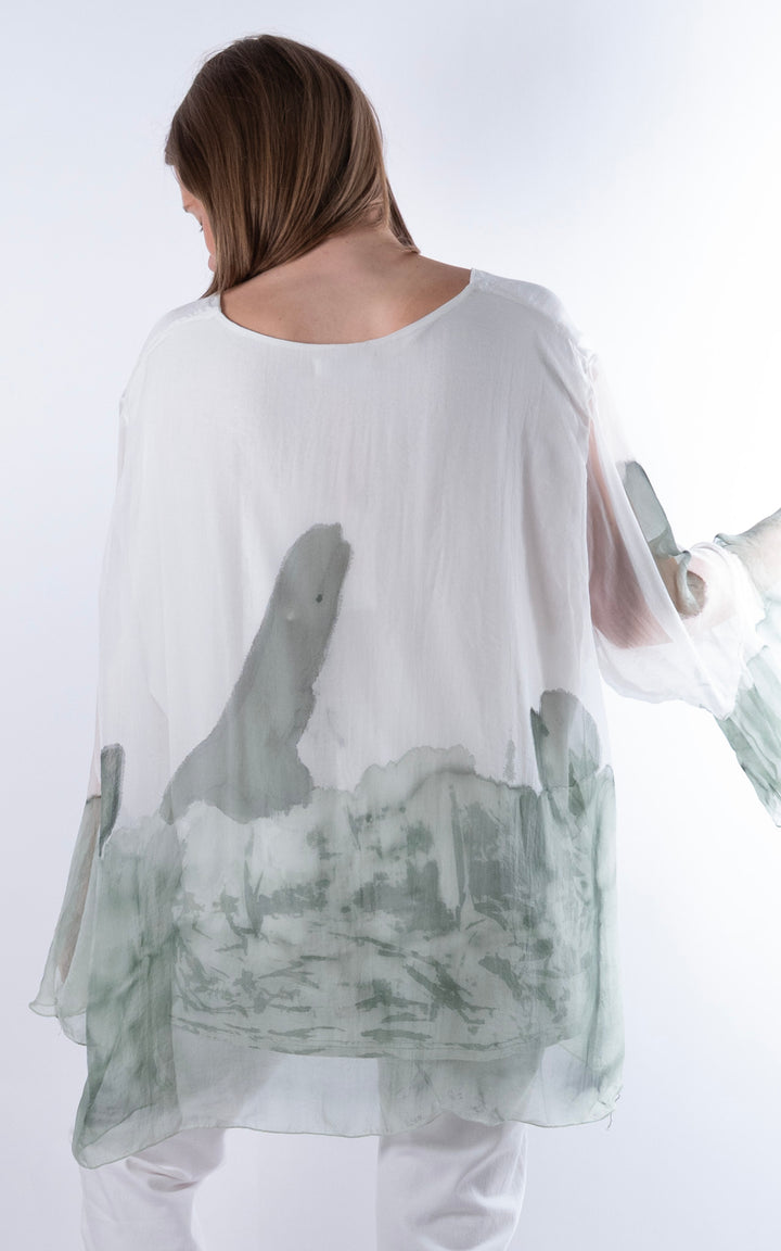 Ada Flared Button Top  | Mint