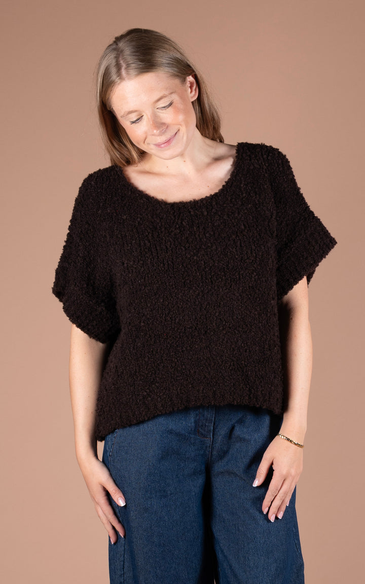 Aila Crop Jumper | Chocolate
