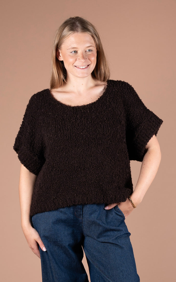 Aila Crop Jumper | Chocolate