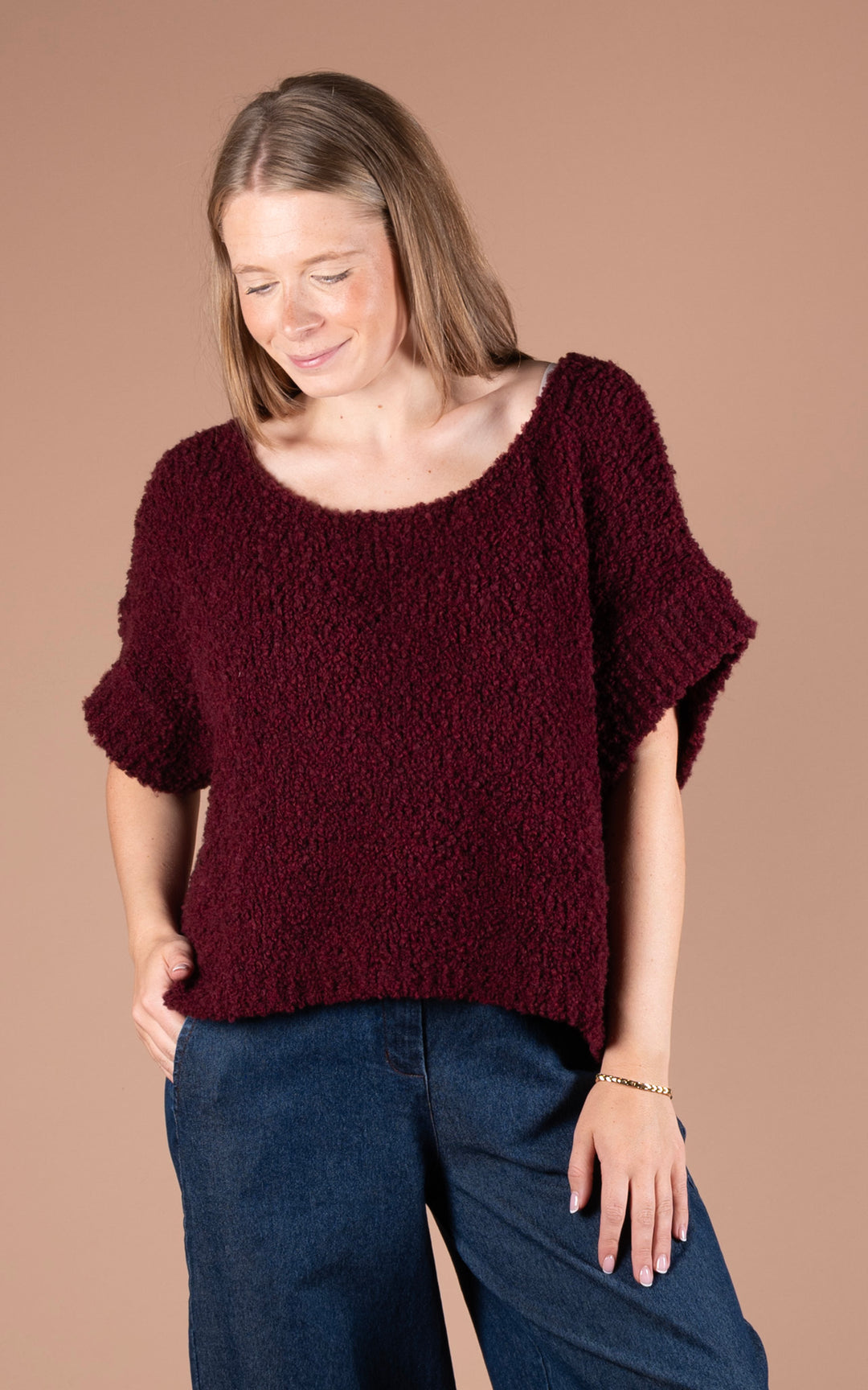 Aila Crop Jumper | Plum