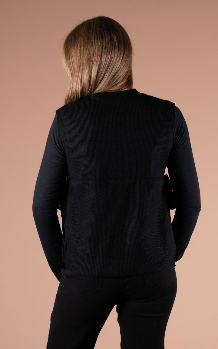 Alba Side Tie Vest | Black