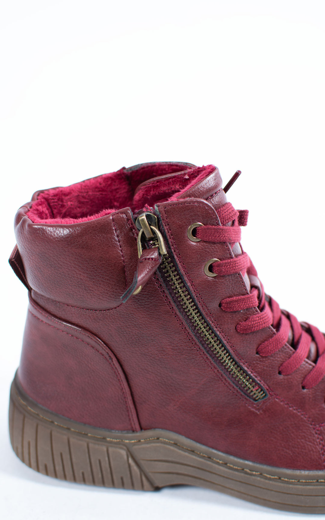 Ally Lace Up Ankle Boots | Burgundy