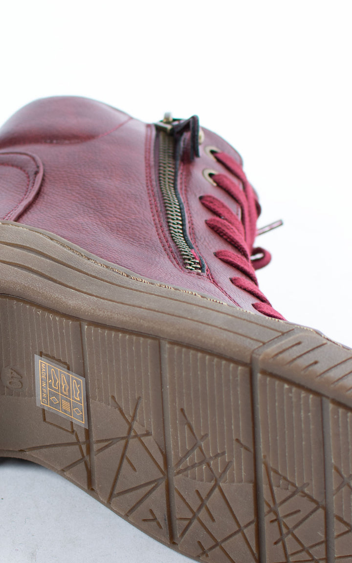 Ally Lace Up Ankle Boots | Burgundy