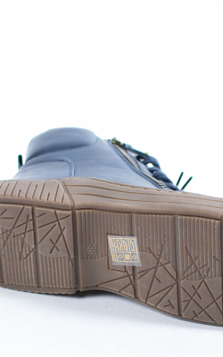 Ally Lace Up Ankle Boots | Navy