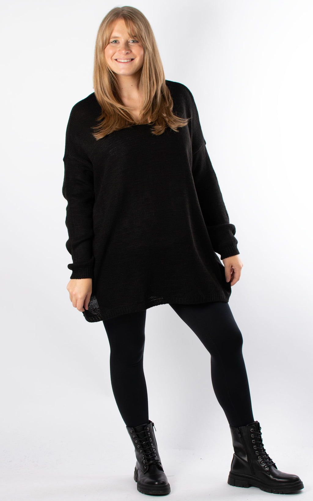 Ally V-neck Knit | Black