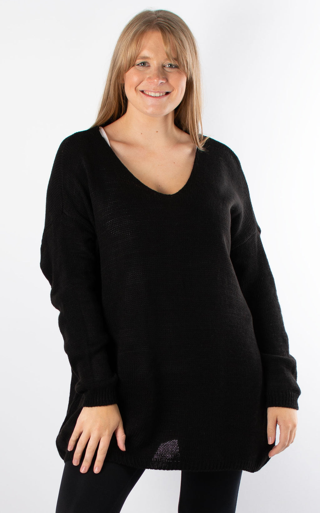 Ally V-neck Knit | Black