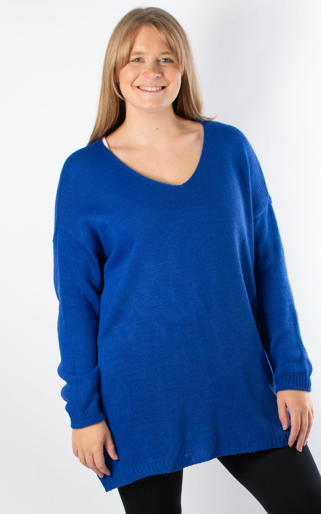 Ally V-neck Knit | Cobalt