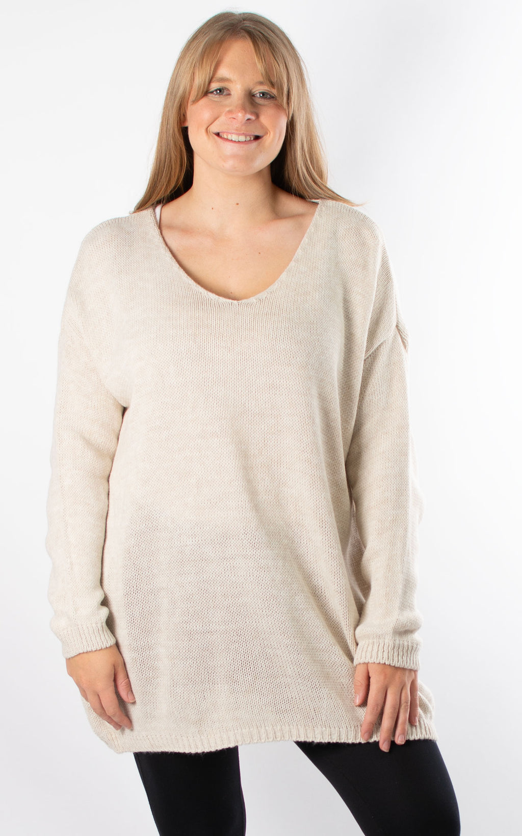 Ally V-neck Knit | Oat