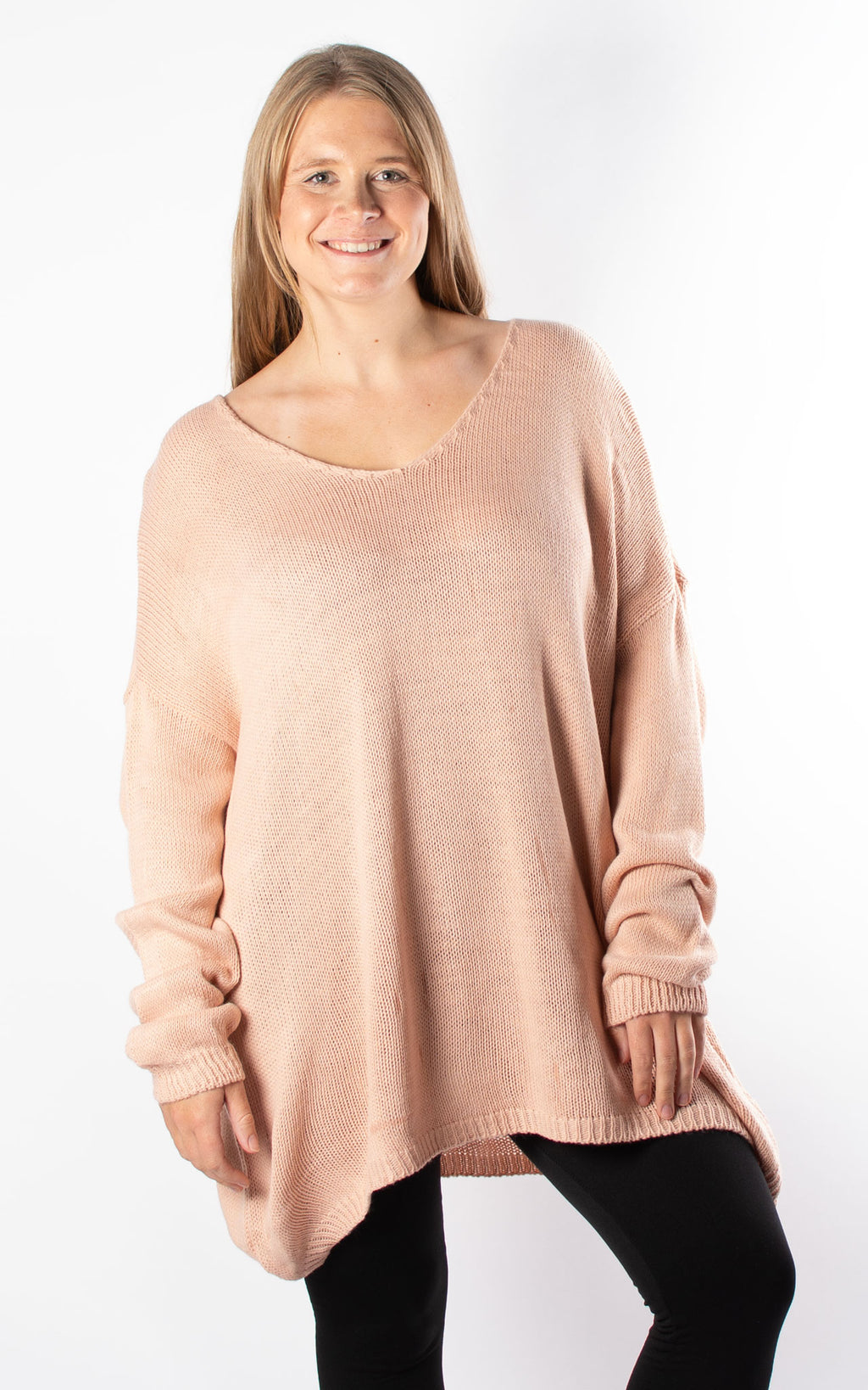 Ally V-neck Knit | Pale Pink