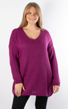 Ally V-neck Knit | Plum