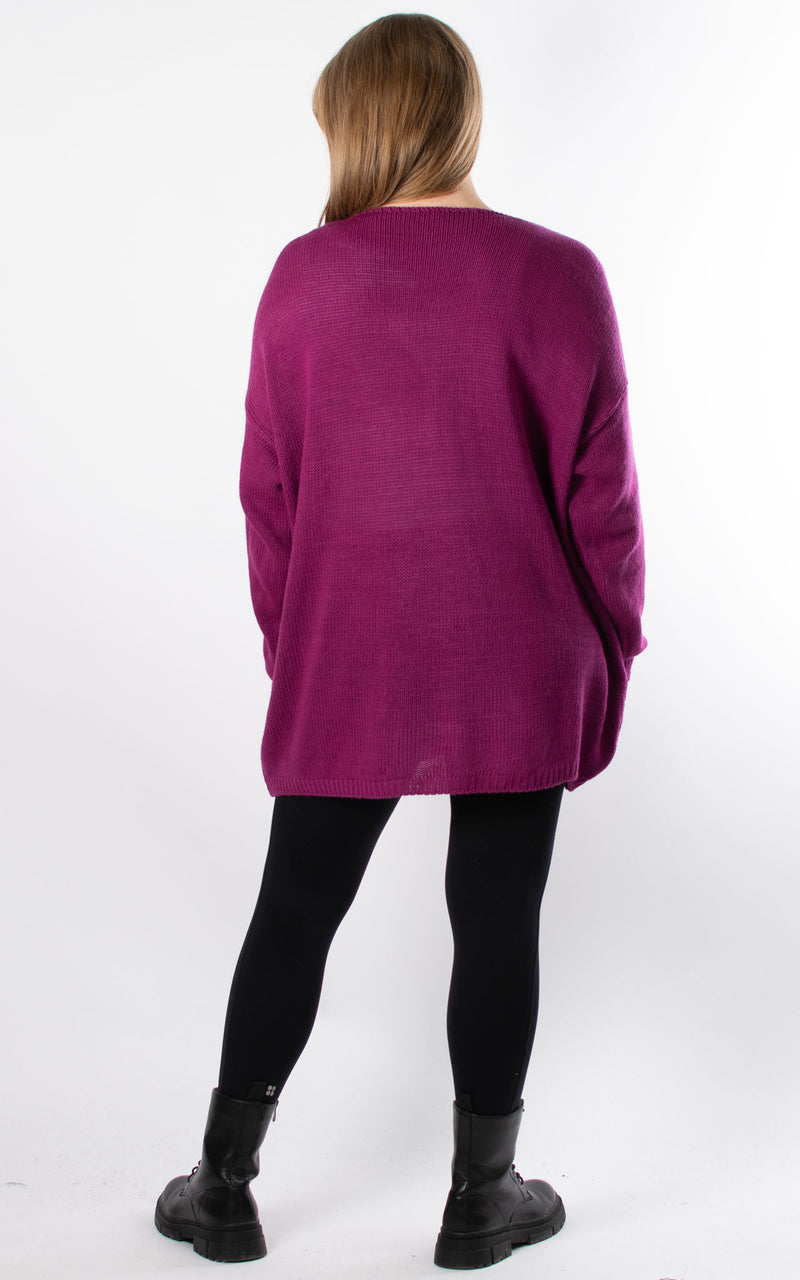 Ally V-neck Knit | Plum