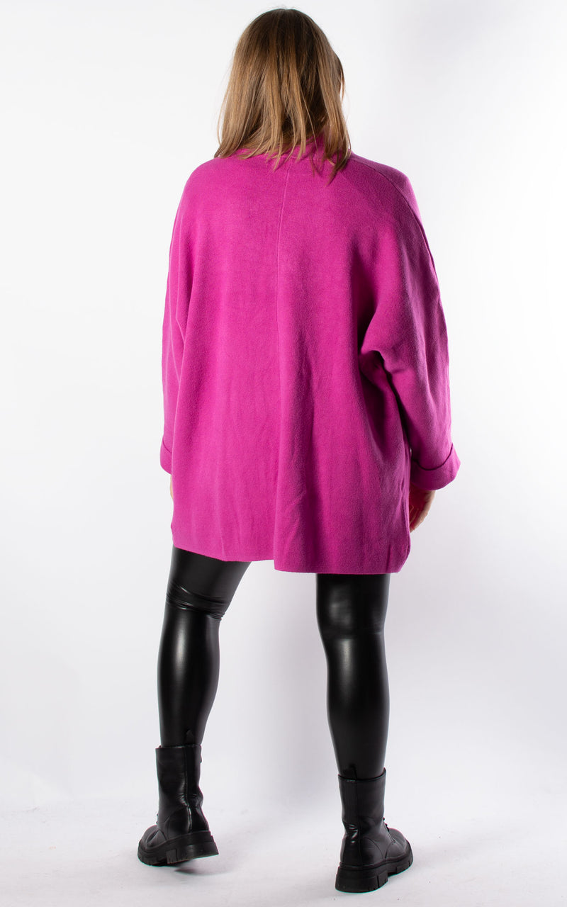 Amber Cardigan | Fuchsia