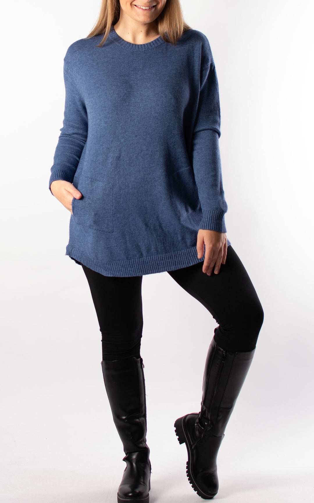 Amelia Scarf Jumper | Denim