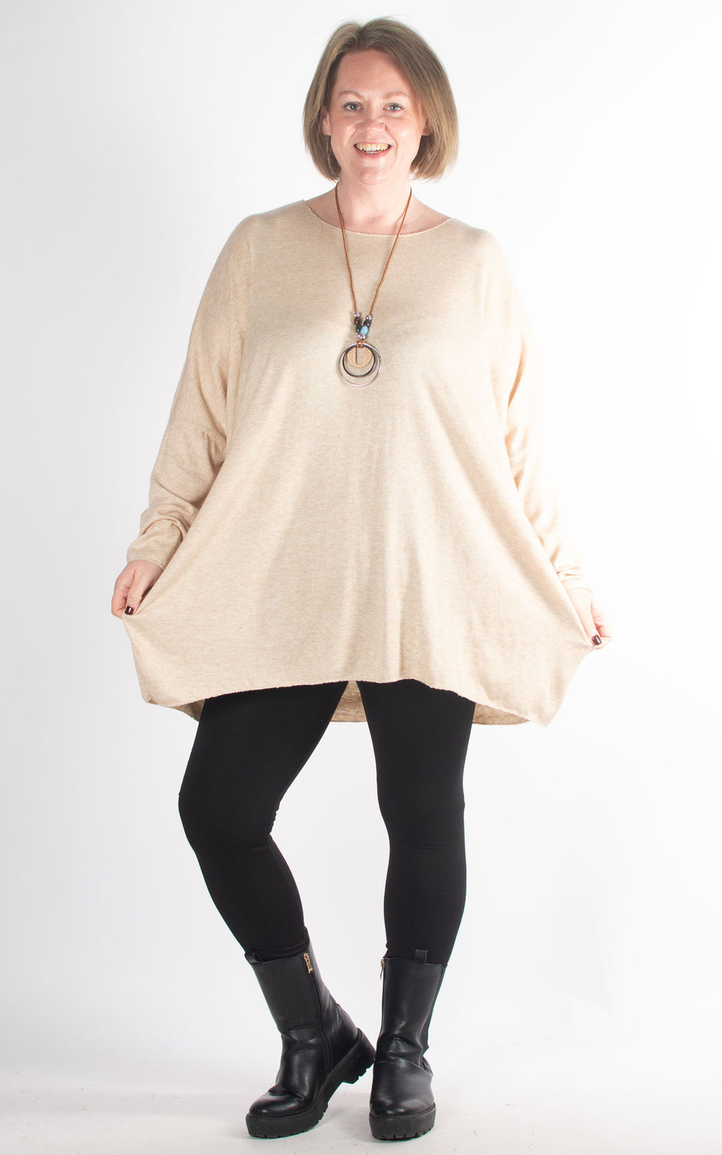 Amy Soft Knit Top | Beige