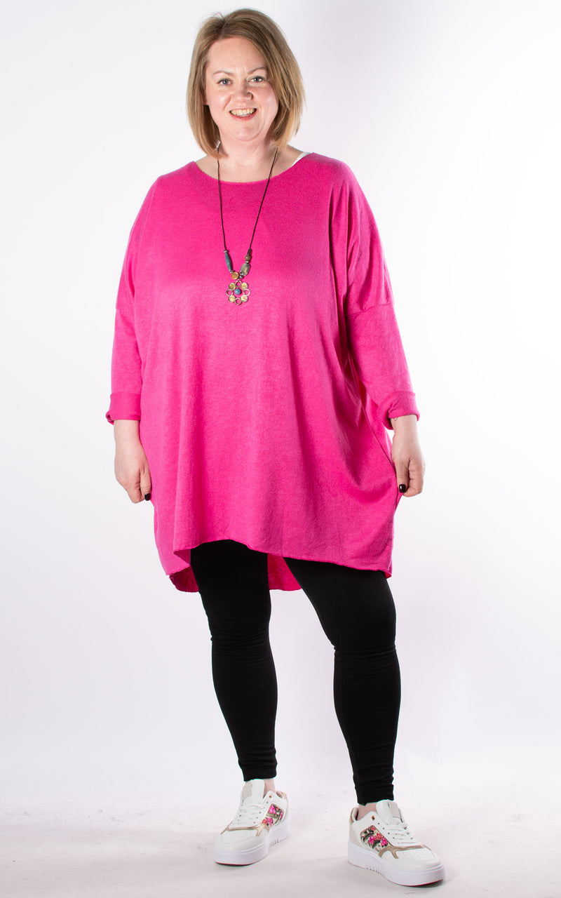 Amy Soft Knit Top | Hot Pink