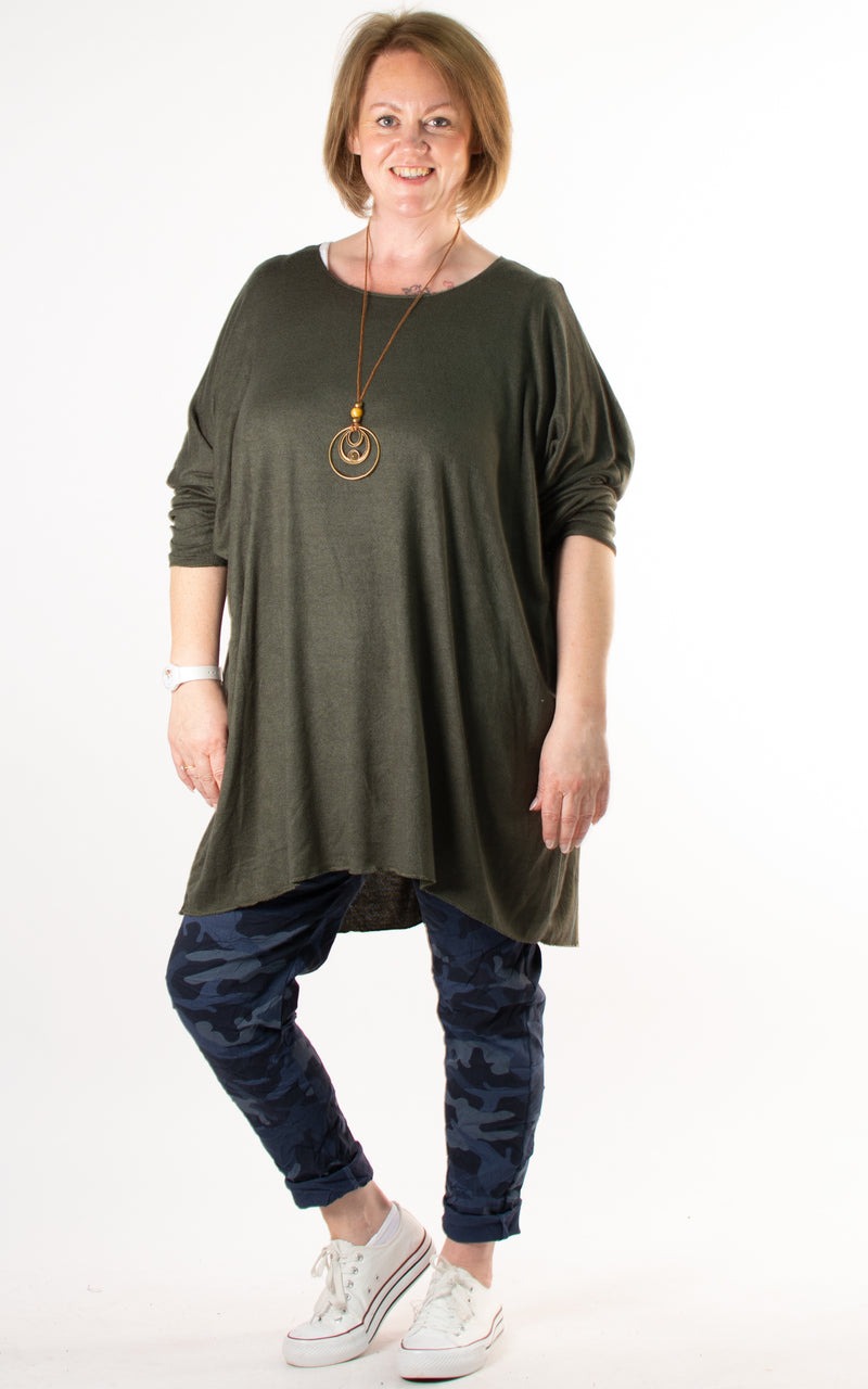 Amy Soft Knit Top | Khaki