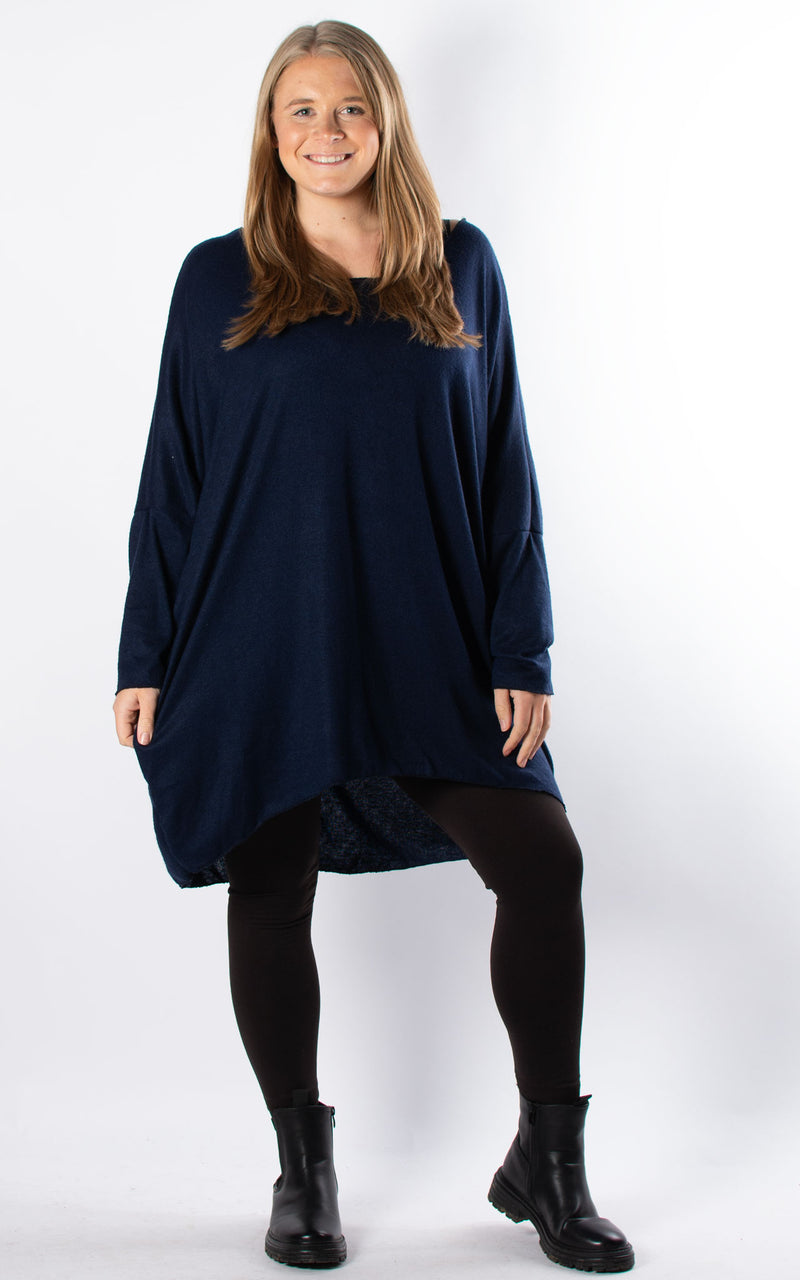 Amy Soft Knit Top | Navy