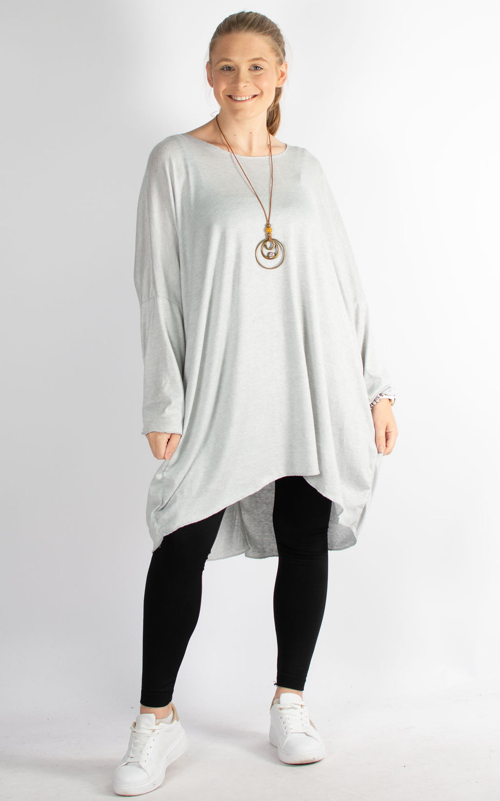 Amy Soft Knit Top | Pale Grey