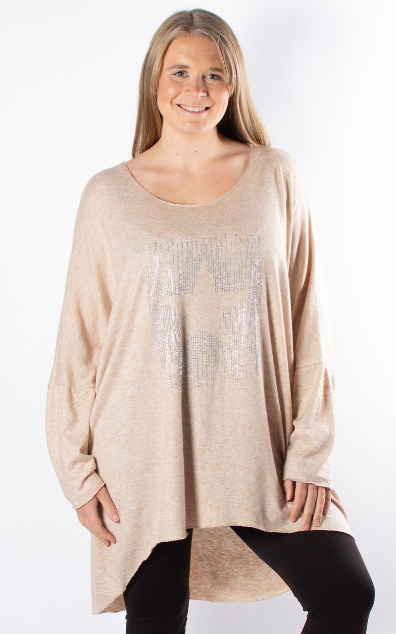 Amy Soft Knit Top | Star | Beige