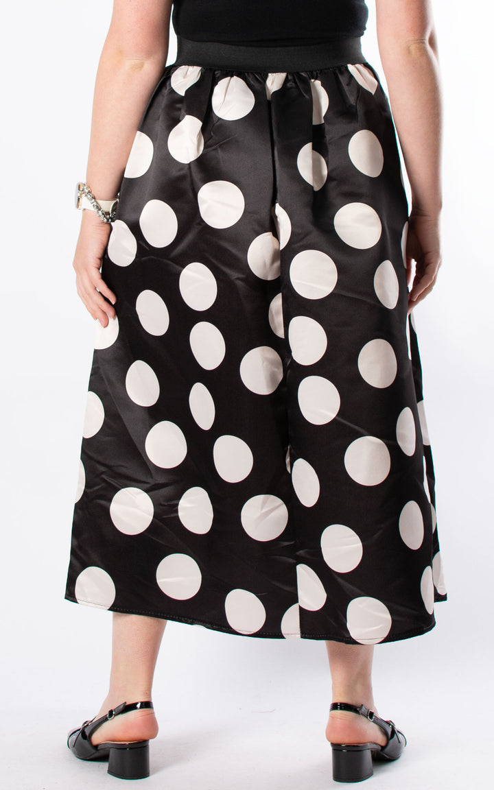 Andrea Printed Skirt | Polka Dot | Black