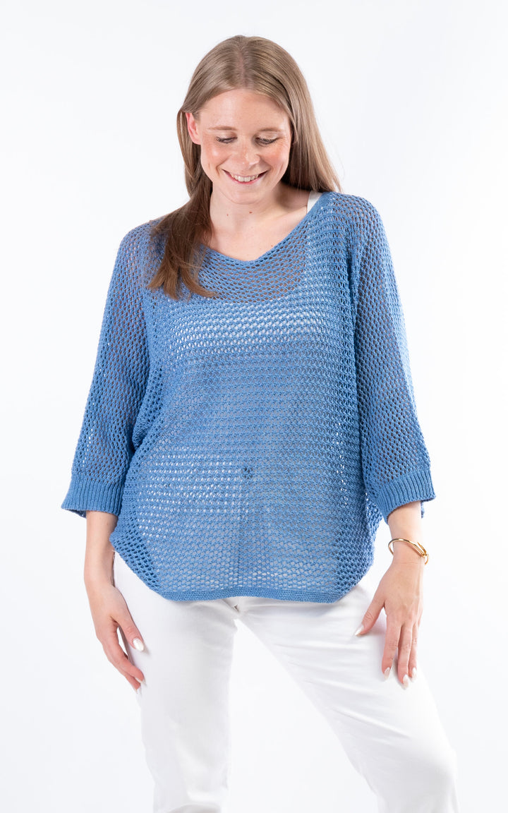Angelina 3 Way Top | Denim