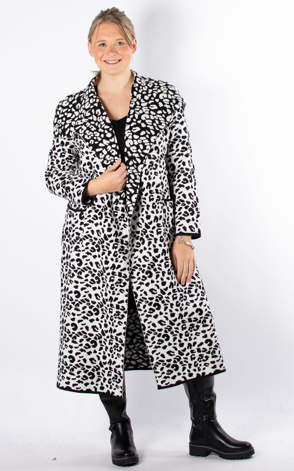 Animal Print Coat | Black