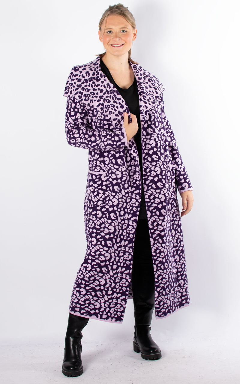 Animal Print Coat | Purple