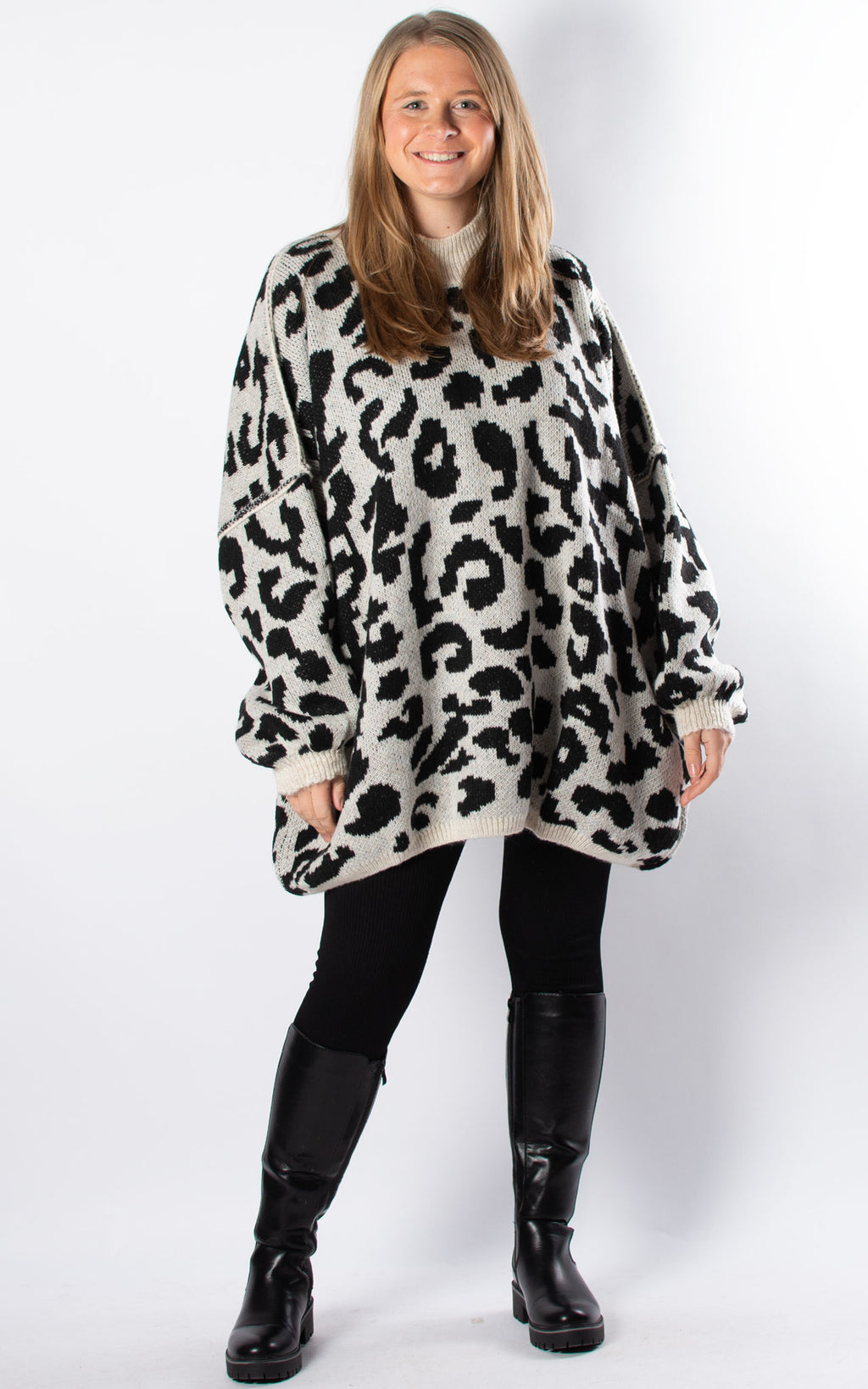 Animal Print Jumper | Black