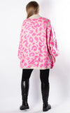 Animal Print Jumper | Neon Pink