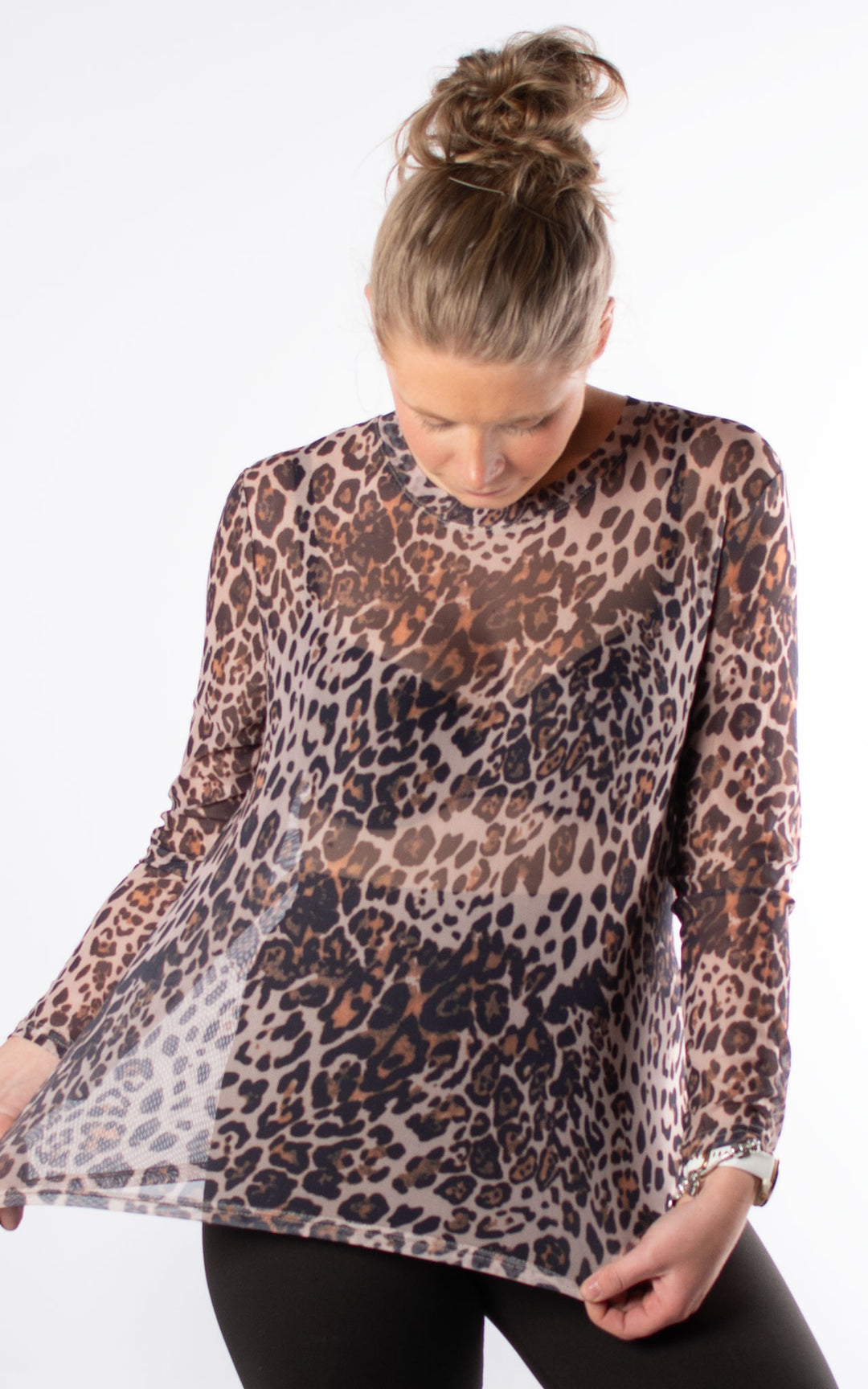 Animal Print Mesh Top | Leopard