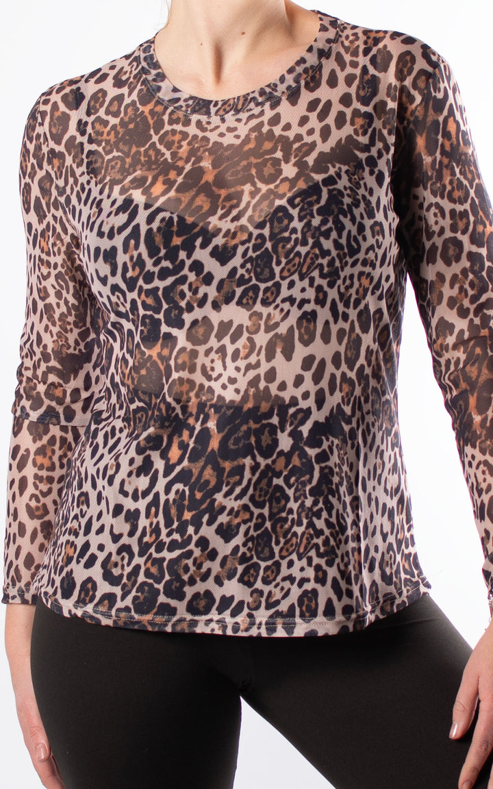 Animal Print Mesh Top | Leopard