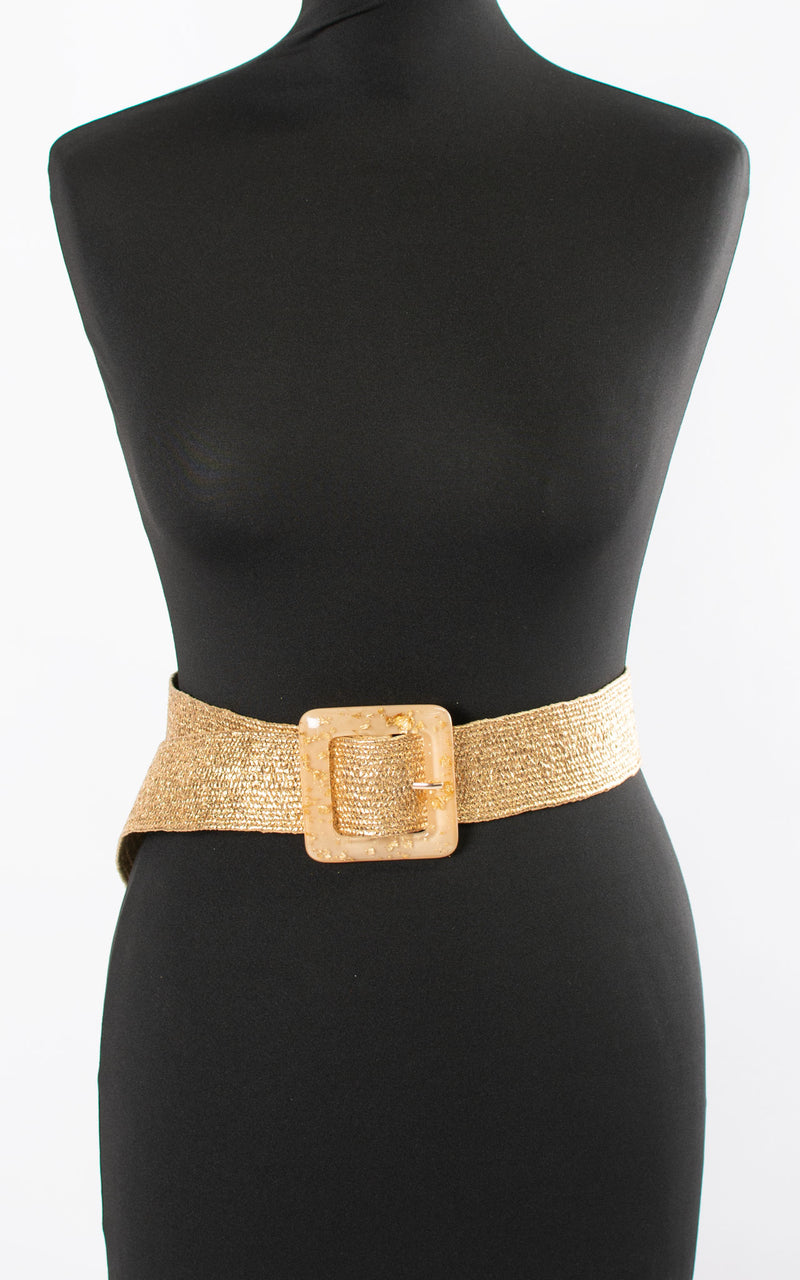 Anna Square Buckle Belt | Gold