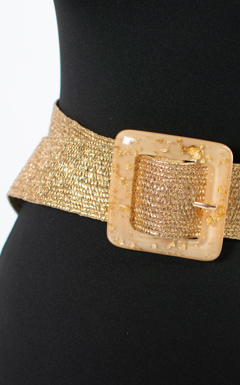 Anna Square Buckle Belt | Gold