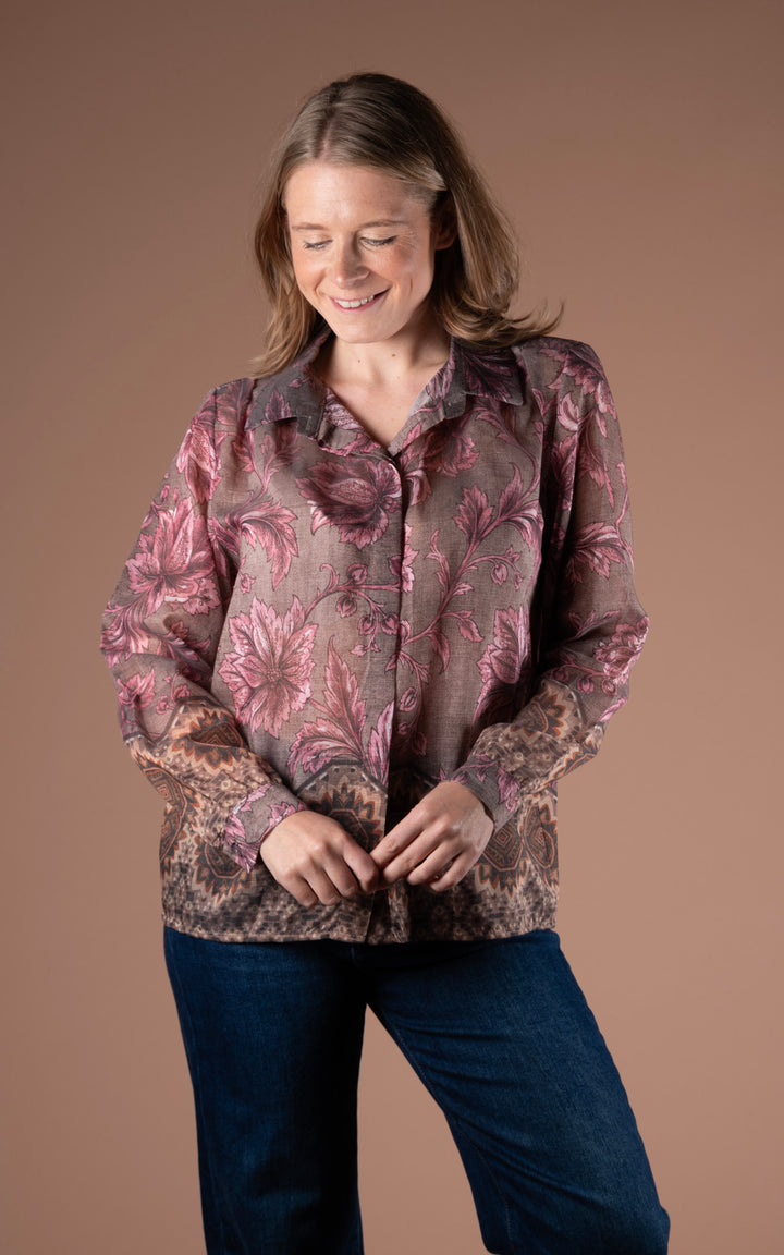 Antique Floral Shirt | Mocha