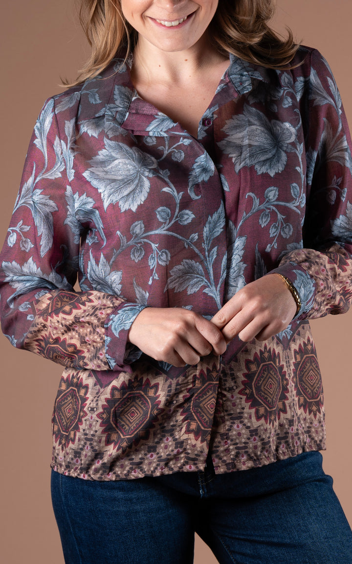Antique Floral Shirt | Plum