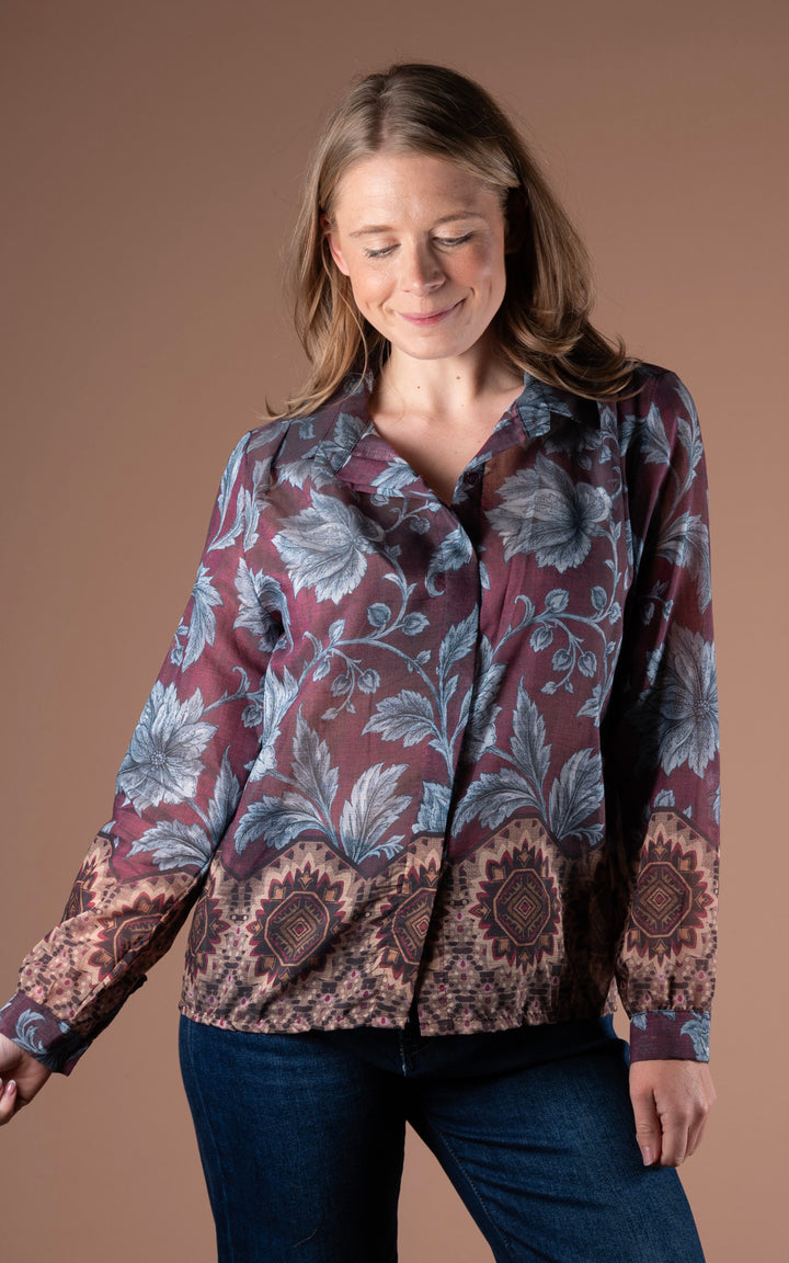 Antique Floral Shirt | Plum