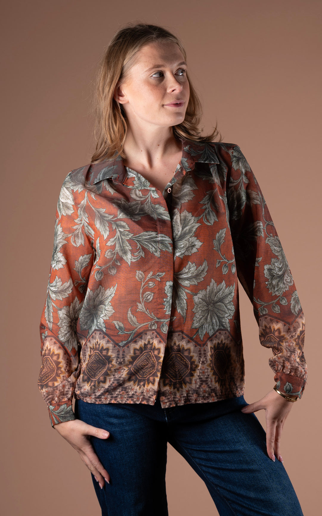 Antique Floral Shirt | Rust