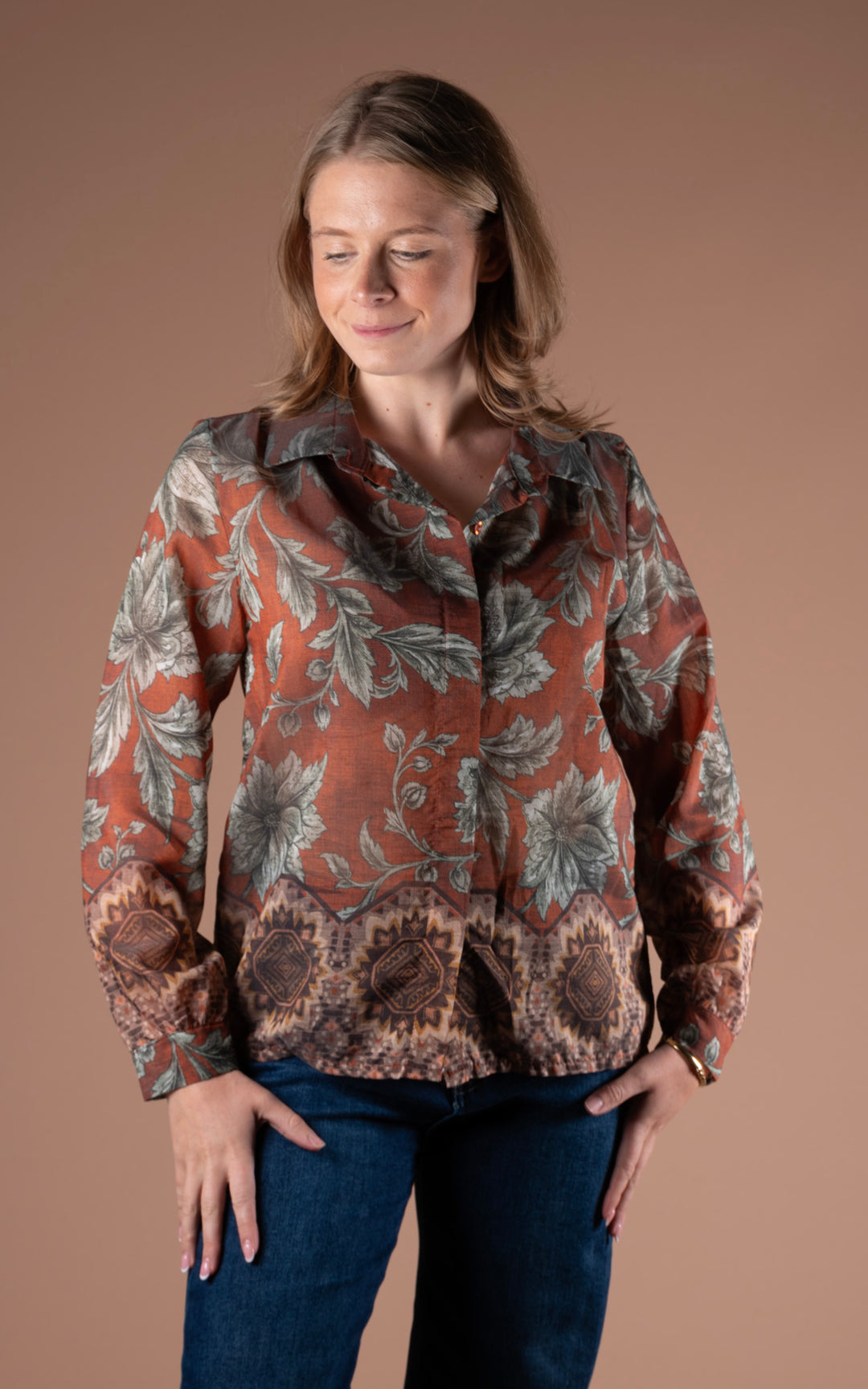 Antique Floral Shirt | Rust