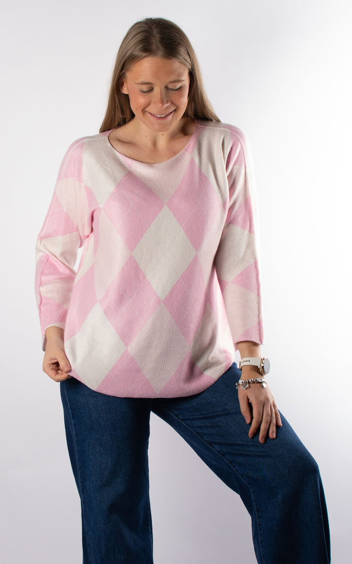 Argyle Soft Knit | Pink