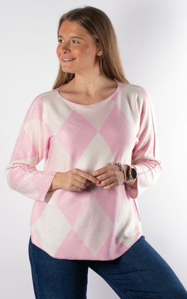 Argyle Soft Knit | Pink