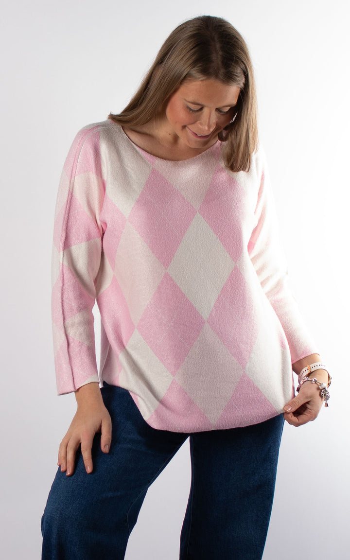 Argyle Soft Knit | Pink
