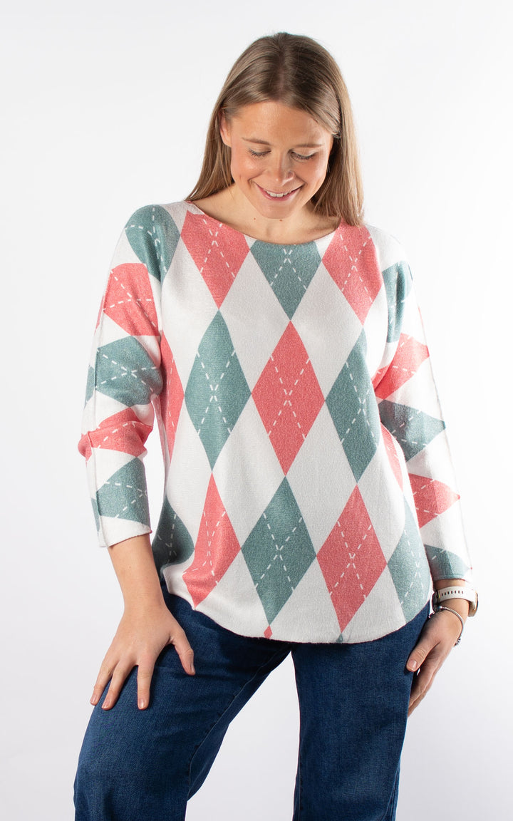 Argyle Soft Knit | Red & Green